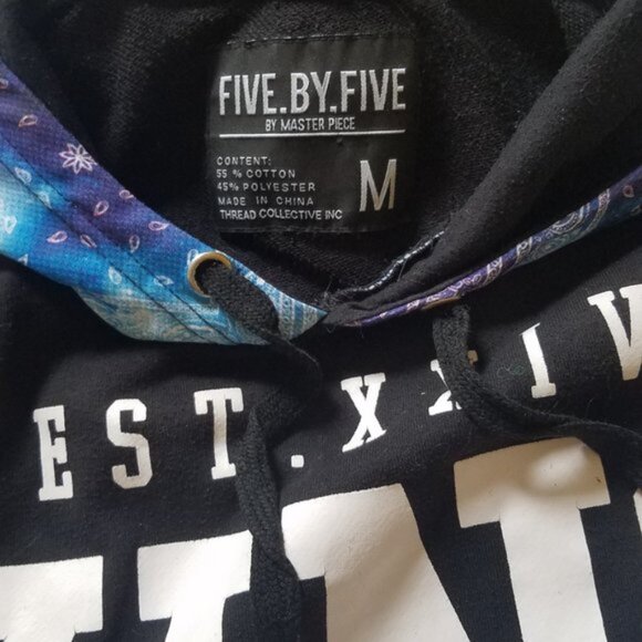 Five by Five Masterpiece Sweaters Short Sleeve Tie-dye Hoodie - Picture 6 of 6